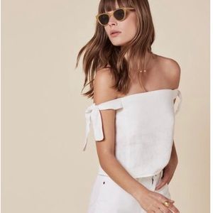 Reformation Amalia Top in White Linen
